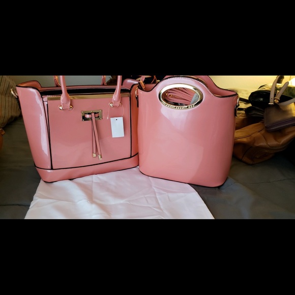 Large Peach double bag set. New with tags - Picture 2 of 3